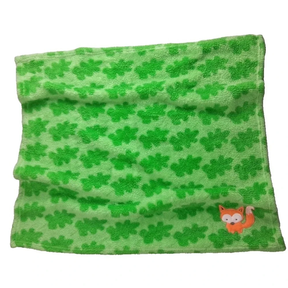 Regent Baby Green Leaf Fox Fleece Security Blanket Lovey Soft 30x32 Unisex